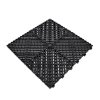 Vented Modular Interlocking Flooring Tiles & Edges 225 x Black Double Garage Heavy Duty Floor Mat Showroom Workshop Outdoor Polypropylene Anti Slip Weather Resistant Drainage Channels 6m x 6m 36m2
