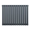 Oval Single Column Radiator - 600 x 780mm - Anthracite Grey
