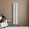 Oval Single Column Radiator & Valves - 1800mm x 480mm - White