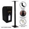 Royal Mail Post Box with Floor Stand ER Cast Iron Wall Mounted Wedding Authentic Pillar Replica Lockable Post Office Letter Box Black