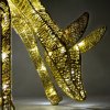 Outdoor Reindeer Christmas Light Up Decorations Standing Doe Gold Garden Xmas Decoration Figure with 120 Cool White LED Lights Indoor Outdoor Use