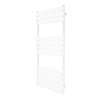 Vertical Towel Radiator Designer Flat Panel 1200mm x 500mm Bathroom Heated Rail Gloss White Central Heating Ladder Heater Wall Mounted Carbon Steel FREE Cleaning Brush Fixing Kit & Brackets