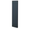 Oval Column Radiator 1600mm x 360mm Modern Designer Double Panel Central Heating Heater Matt Anthracite Grey Carbon Steel Vertical Kitchen Living Room FREE Cleaning Brush Fixing Kit & Brackets