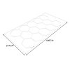 Vented Modular Interlocking Flooring Tiles 120 Grey & 120 Blue With Edges & Hexagon LED Lighting 28 White Lights & Border 6500K 3 Mount Options & Suspended Ceiling Kit Single Garage Floor Mat 6m x 6m