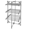 Electric Heated Clothes Airer 3 Tier 21m Dryer Rack 15kg Capacity 50-55c 220W Indoor Foldable Portable Horse 6 Shelves 24 Rails Energy Efficient Fast Dry Zip Up Dust Proof Cover & 6 Clip Peg Hanger