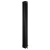 Traditional 4 Column Radiator & Valves - 1800 x 200mm - Black
