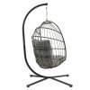 Rattan Hanging Egg Chair - Grey