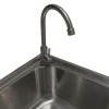 Camping Sink with Tap and Drainage Pipe Outdoor Stainless Steel Metal  Wash Basin Free Standing Portable