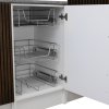 KuKoo 2 x Kitchen Pull Out Soft Close Baskets, 400mm Wide Cabinet, Slide Out Wire Storage Drawers