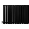 Designer Radiators 60 x 119cm Flat Panel Modern Central Heating Matt Black Horizontal Column Double Panel Wall Mounted Slimline Kitchen Living Room Bathroom Commercial Cleaning Brush & Fixing Kit