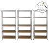 3 Garage Shelving Units 5 Tier Racking Storage Warehouse Bays Industrial Heavy Duty Boltless Galvanised Steel Shelves / FREE Rubber Mallet & Bay Connectors