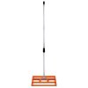 Lawn Leveller 50cm x 32cm Levelling Rake Lute Heavy Duty Lightweight Galvanised Steel Aluminium Orange 1.2 - 1.9m Extendable Handle Easy Grip Landscaping Garden Tool Grass Soil Artificial Turf Compost