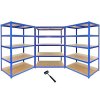 3 x Garage Shelving / Extra Large Shed Racking Unit 120cm Wide x 60cm Deep x 180cm High T-RAX + FREE Rubber Mallet