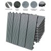 66 x WPC Decking Tiles Grey Terrace Decking Wood Plastic Composite DIY Interlocking Flooring Balcony Roof Terrace Hot Tub Outdoor Deck Tiles Click & Go Easy Clean Weather Resistant 30 x 30 cm (6 m?)