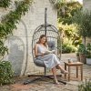 Rattan Hanging Egg Chair - Grey