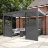 Anthracite Aluminium Pergola With 2 x Shutter Panels - 3m x 3m