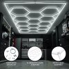 Hexagon LED Lighting 14 Lights & Border Car Detailing Shop Garage Workshop Gym Beauty Salon Showroom Honeycomb Modular Design Bright Pure White 120 Lumens 6500K Colour Temperature 3 Mounting Options