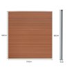 Composite Fence Panels, Angled Piece & LED Posts 6ft x 31.5ft - Brown