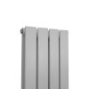 Designer Radiators 180 x 28cm Flat Panel Modern Central Heating Gloss White Vertical Column Double Panel Wall Mounted Slimline Kitchen Living Room Bathroom Commercial Cleaning Brush & Fixing Kit