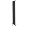 Flat Single Column Radiator & Valves - 1800mm x 420mm - Black
