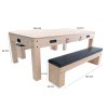 7-In-1 Games Table & Storage Benches x 2 - Oak