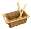 3 x Pull out Wicker Basket Drawer 400mm Kitchen Storage Solution Larder Base Unit Cupboard with Handle Rustic Beech Wood Farmhouse Style 100% Handmade Rattan FREE Fixing Kit Included