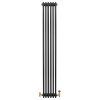 Traditional 4 Column Radiator & Valves - 1800 x 290mm - Black