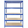 Q-Rax 120 cm Garage Shelving Storage Unit / Racking 5 Tier Bay / Boltless Warehouse Shelves, Blue