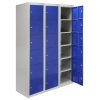 MonsterShop Metal Lockers 6 Doors Storage, Blue & Grey Metal Lockable Unit Staff School Gym Changing