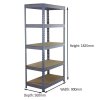 Garage Shelving Storage 5 Tier Heavy Duty Racking 200kg/shelf, Q-Rax Grey 90cm x 182.5cm x 50cm
