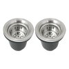 Stainless Steel Kitchen Sink Double Bowl Satin Finish Square Premium Handmade With Strainer Plug & Waste Pipe Set
