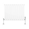 Flat Single Column Radiator & Valves - 600mm x 700mm - White