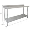 KuKoo 6ft Food Preparation Kitchen Catering Table, Stainless Steel, 250kg Capacity