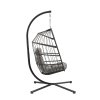 Rattan Hanging Egg Chair - Black