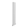 Designer Radiators 160 x 28cm Flat Panel Modern Central Heating Gloss White Vertical Column Double Panel Wall Mounted Slimline Kitchen Living Room Bathroom Commercial Cleaning Brush & Fixing Kit