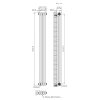 Traditional 3 Column Radiator - 1800 x 200mm - Raw Metal