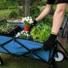 Foldable Garden Cart Pull Wagon Heavy Duty Trolley Utility Wheelbarrow Trailer Wheels Collapsible Folding Transport