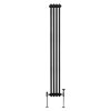Traditional 3 Column Radiator 1800mm x 202mm Modern Central Heating Heater Matt Black Carbon Steel Vertical Wall Mounted Kitchen Living Room Bathroom Cleaning Brush Fixing Kit & Brackets