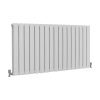 Designer Radiators 60 x 119cm Flat Panel Modern Central Heating Gloss White Horizontal Column Double Panel Wall Mounted Slimline Kitchen Living Room Bathroom Commercial Cleaning Brush & Fixing Kit