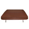 Hot Tub Cover Spa Lid 220cm x 220cm Square Brown Hard Top Weatherproof PVC Leather Foam 25KG/m3 Density Galvanized C-Channel UV Mildew Flame Resistant