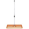 Lawn Leveller 100cm x 32cm Levelling Rake Lute Heavy Duty Lightweight Galvanised Steel Aluminium Orange 1.2 - 1.9m Extendable Handle Easy Grip Landscaping Garden Tool Grass Soil Artificial Turf Gravel