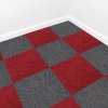Carpet Tiles 40 x Charcoal Black & Scarlet Red 10 Metres Squared Commercial Hard Wearing Heavy Duty Domestic Dark Grey Premium Office Home Flooring 50cm x 50cm