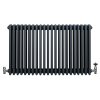 Traditional 4 Column Radiator & Valves - 600 x 1010mm - Anthracite Grey