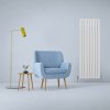 Designer Radiators 160 x 56cm Flat Panel Modern Central Heating Gloss White Vertical Column Double Panel Wall Mounted Slimline Kitchen Living Room Bathroom Commercial Cleaning Brush & Fixing Kit