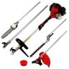 5 in 1 Multi Tool 52cc & Earth Auger Petrol Garden Brush Grass Cutter Chainsaw Hedge Trimmer Strimmer Drill Bit Planting Fence Post Ground Hole Powerful Heavy Duty Tool Kit & Protective Equipment