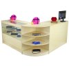 MonsterShop Nova Shop Counters Set & Retail Showcase Cabinet Display, Maple, Melamine MDF