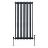 Traditional 2 Column Radiator 1500mm x 562mm Modern Central Heating Heater Matt Anthracite Grey Carbon Steel Vertical Wall Mounted Kitchen Living Room Bathroom Cleaning Brush Fixing Kit & Brackets