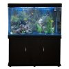 MonsterShop Fish Tank Aquarium & Starter Accessories, Black Cabinet, Blue Gravel, 4ft, 300L