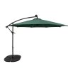 LED Cantilever Parasol 3m With Full Fan Base - Green