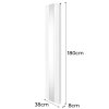 Oval Panel Radiator With Mirror 1800mm x 380mm Modern Designer Double Column Vertical Heater Gloss White Carbon Steel Wall Mounted Kitchen Living Room Cleaning Brush Fixing Kit & Brackets